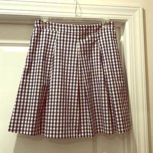 Brooks Brothers blue/white gingham A-line skirt